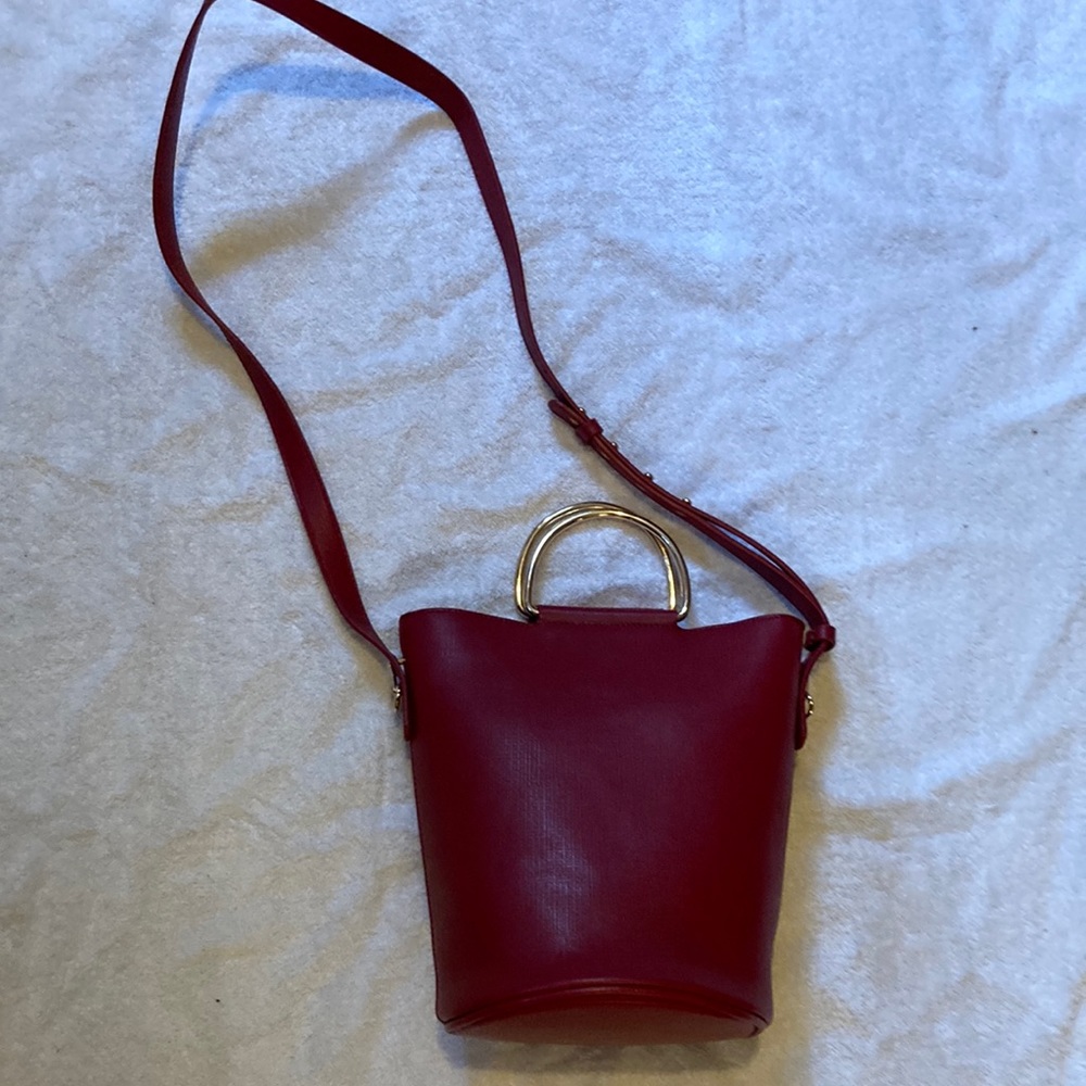 Red Bucket Purse with Adjustable Strap